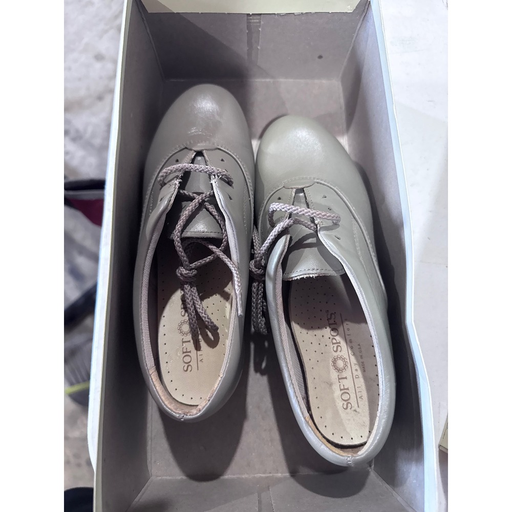 Soft Spots Alexis II Taupe Leather Lace Up Oxford Shoes Womens 5.5 M Made in USA